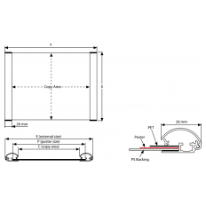 Slika izdelka: Tablice za vrata model 105mm - Velikost napisa je 105x250 mm velikost tablice je 120x256 mm ravni zaključki