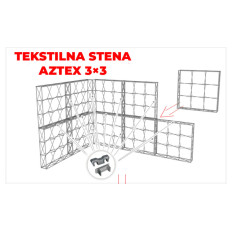 Slika izdelka: Tekstilna stena 225 x 225 x30cm Promocijska Stena POP UP ravna Tekstilna (3x3)