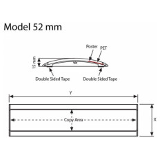 Slika izdelka: Tablice za vrata model 52mm - wall Velikost napisa je 52x150 mm ravni zaključki